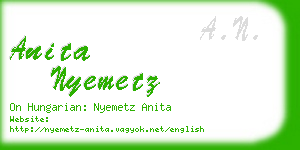 anita nyemetz business card